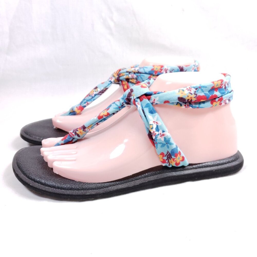 Sanuk Ella Prints Yoga Sling Sandals Women's Size 7 Floral Fabric - Picture 5 of 8